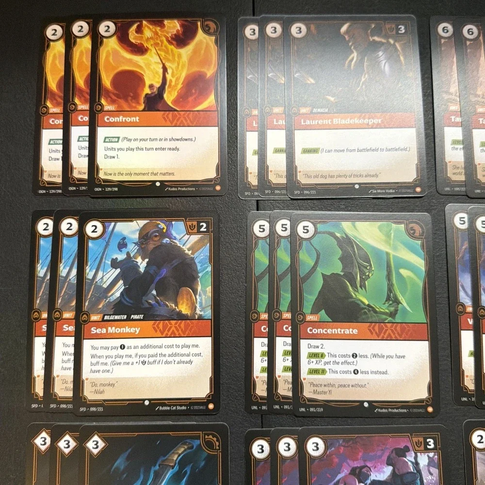 Riftbound Orange Playset Lot 48 Cards Total Body Rune UNL & SFD